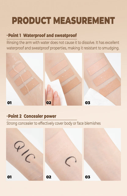 Full Coverage Concealer-waterproof,for Covers Skin Blemishes and Wrinkles and Tattoos,Regulates Skin Tone,Face Concealer Makeup Pure Ember