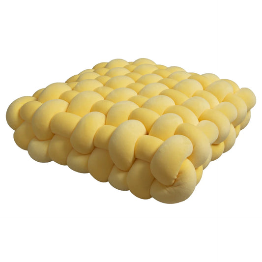 Yellow Soft Hand-woven Knotted Cushion