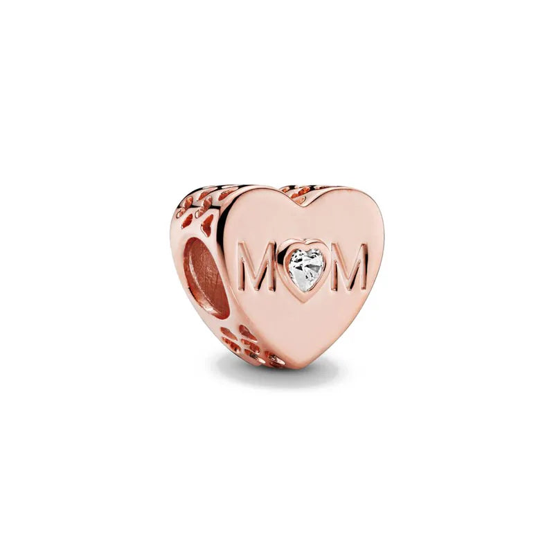 New Original 925 Silver Plated Rosegold Heart, Bird, Butterfly Beads Flower Charms Pure Ember