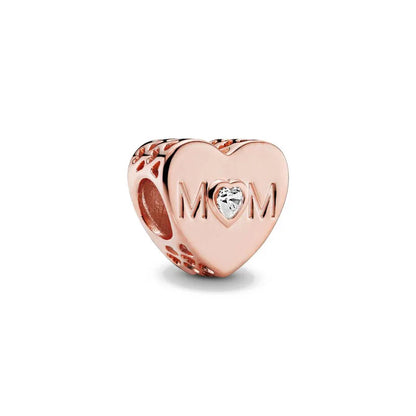 New Original 925 Silver Plated Rosegold Heart, Bird, Butterfly Beads Flower Charms Pure Ember