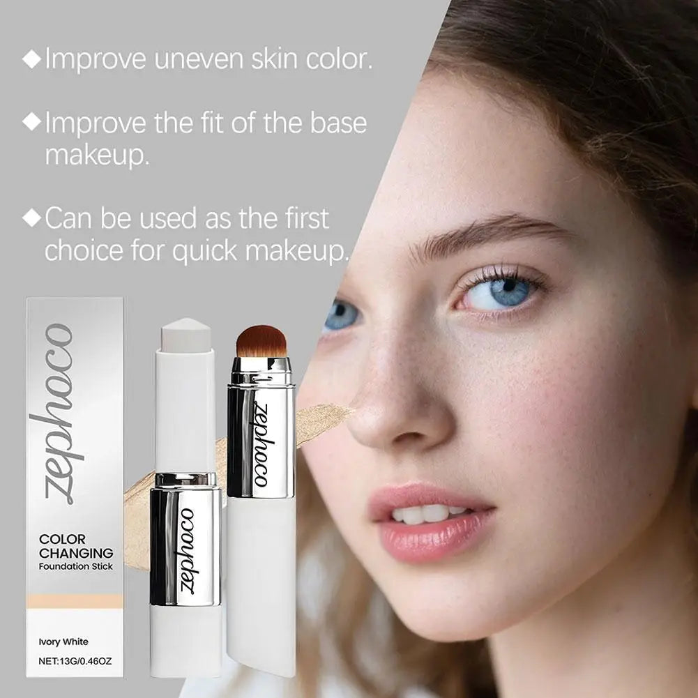Two-in-one Color-changing Foundation Stick Lightweight Hydrating Brightening Matte Moisturizing Foundation concealer Makeup Pure Ember