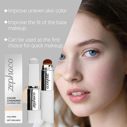 Two-in-one Color-changing Foundation Stick Lightweight Hydrating Brightening Matte Moisturizing Foundation concealer Makeup Pure Ember