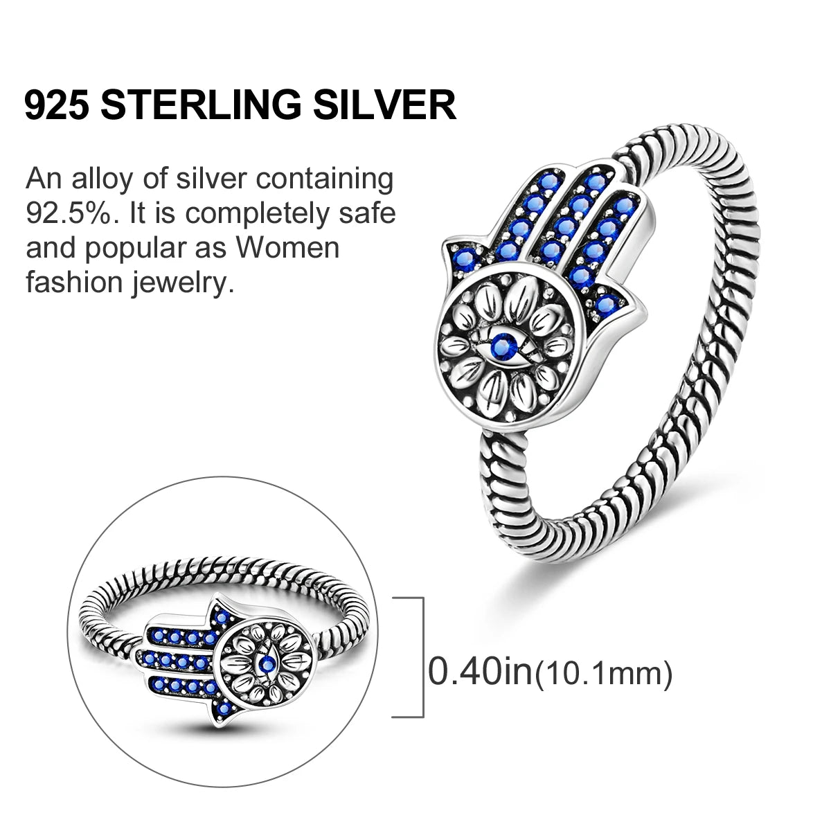 Women's Rings 925 Sterling Silver Luxury Stackable Ring Original Design