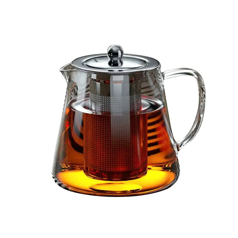Heat-Resistant Glass Teapot with Stainless Steel Tea Strainer Infuser Pure Ember