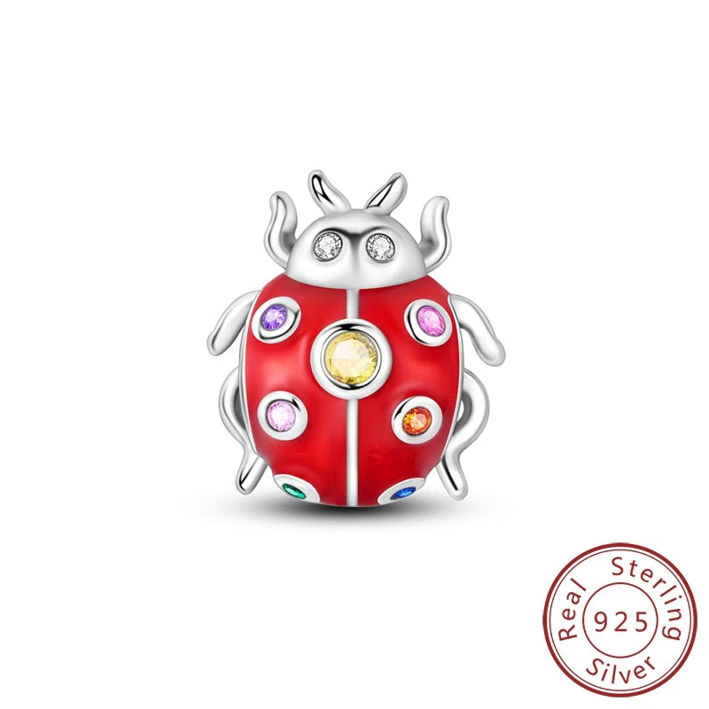 New IN 925 Sterling Silver Cherry Koi Tulip Dragon Charms Beads Jewellery Fit Original 925 Bracelet Pure Ember