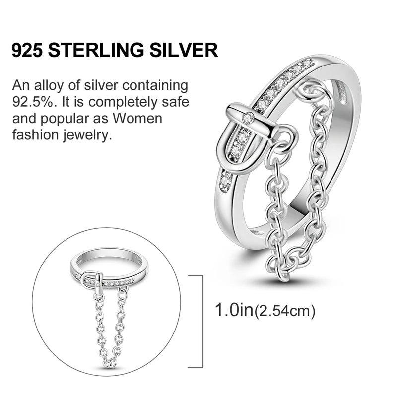 925 Sterling Silver Infinite Love Ring Original Luxury Design Zircon