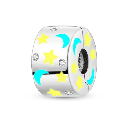 925 Sterling Silver Clasp Stone CZ Clip Charm Zircon Star Butterfly Bead Pure Ember