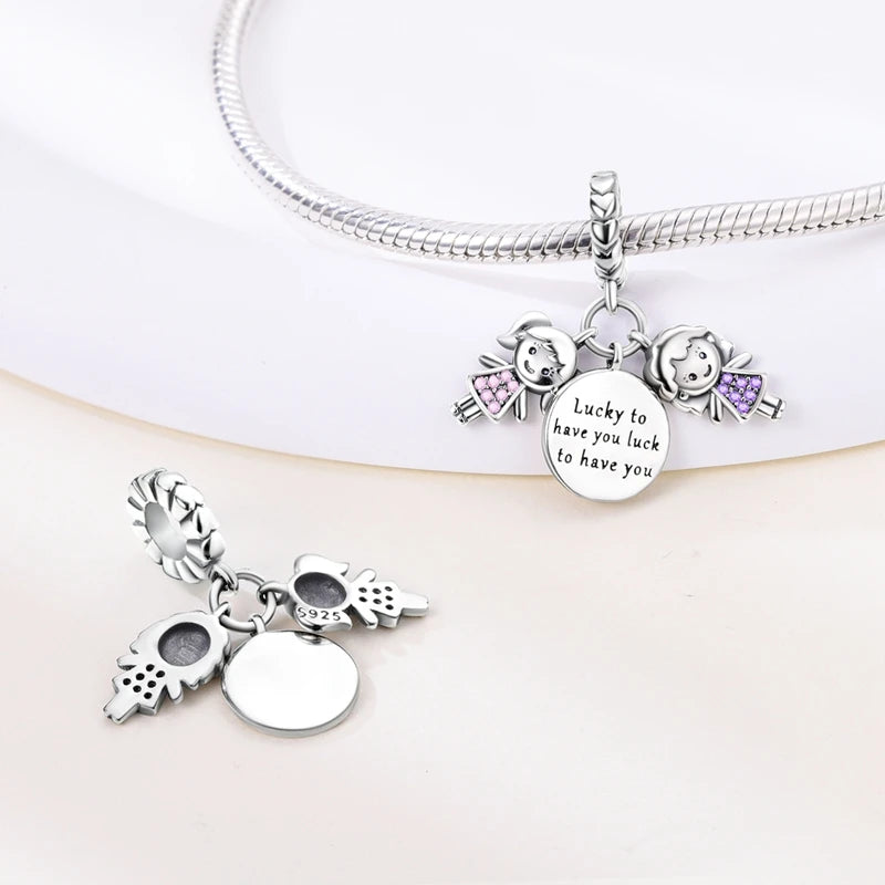 925 Sterling Silver Charms Beads Butterfly Clover Pendant