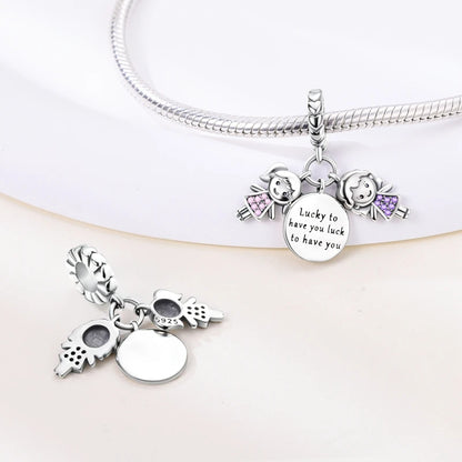 925 Sterling Silver Charms Beads Butterfly Clover Pendant