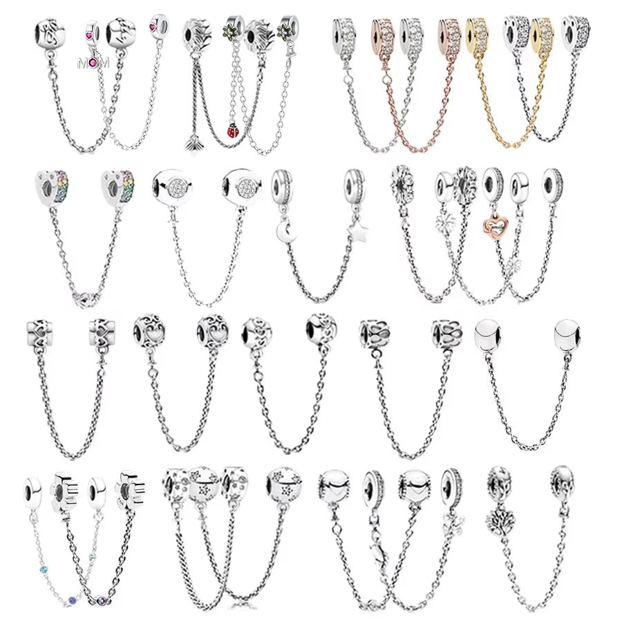Sparkling Herbarium Cluster Round Charm Safety Chain Pure Ember