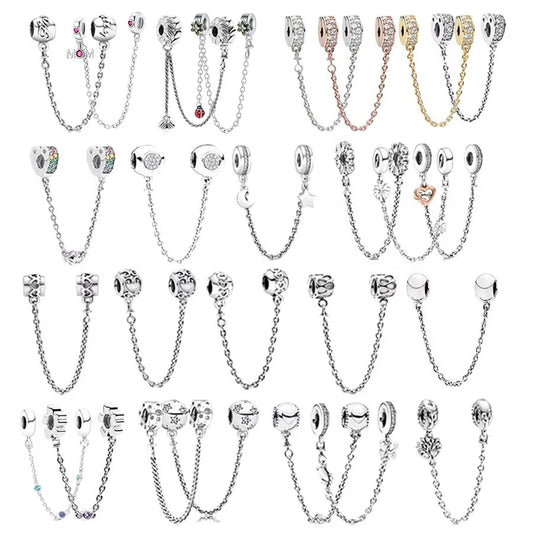 Sparkling Herbarium Cluster Round Charm Safety Chain Pure Ember