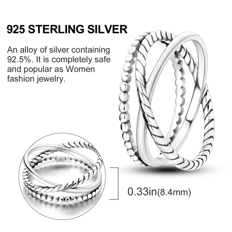 925 Sterling Silver Infinite Love Ring Original Luxury Design Zircon