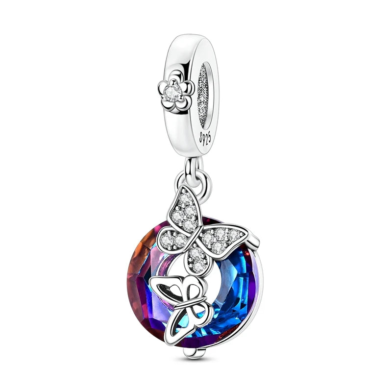 925 Sterling Silver Dollar Panda Mushroom Pendant Charms Pure Ember
