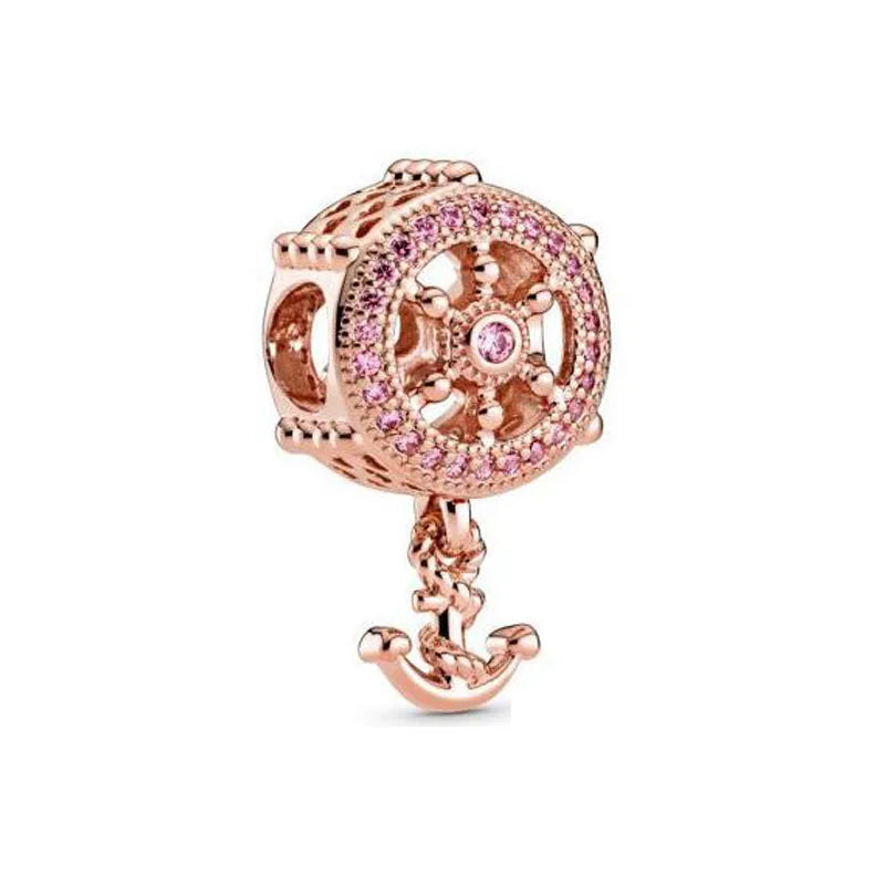New Original 925 Silver Plated Rosegold Heart, Bird, Butterfly Beads Flower Charms Pure Ember