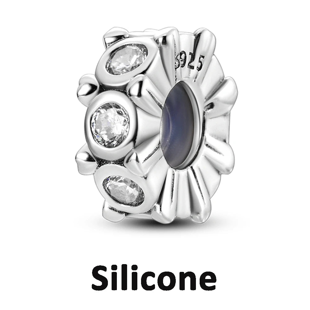 925 Sterling Silver Silicone Spacer Stopper Clip Charms Chamilia Beads Pure Ember