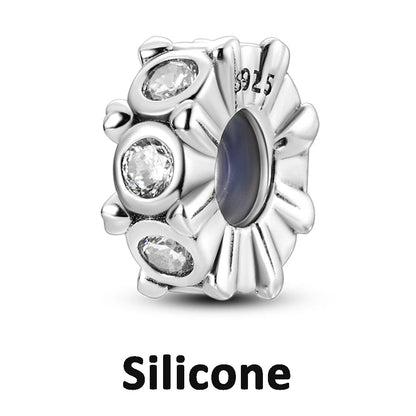 925 Sterling Silver Silicone Spacer Stopper Clip Charms Chamilia Beads Pure Ember