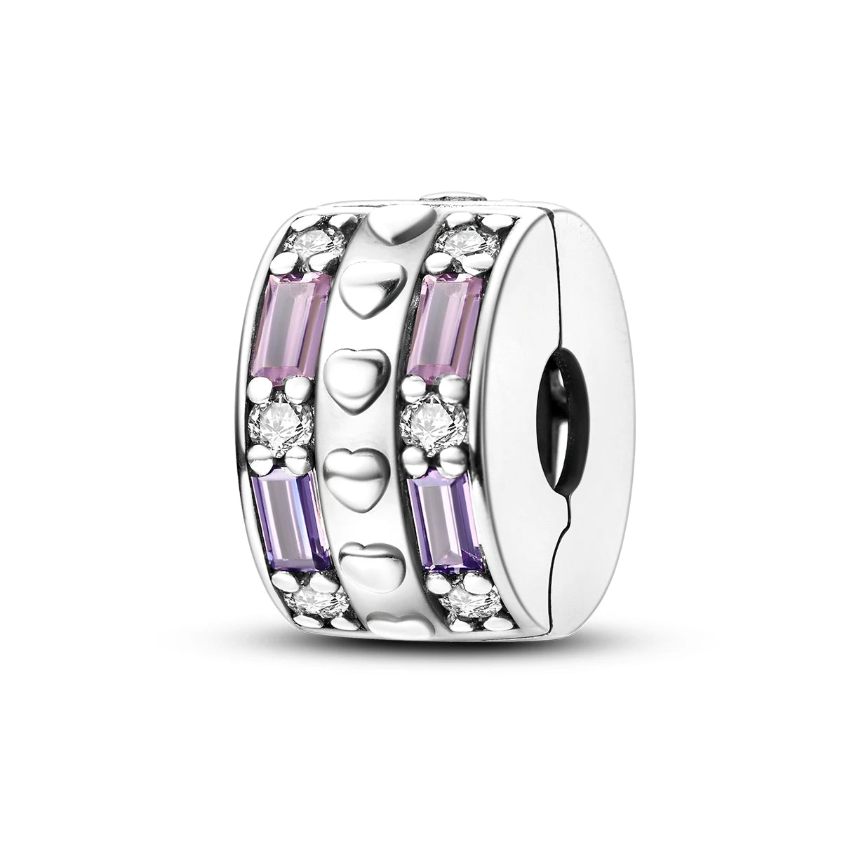 925 Sterling Silver Clasp Stone CZ Clip Charm Zircon Star Butterfly Bead Pure Ember