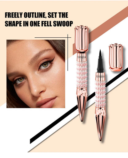 Liquid Eyeliner Pen Waterproof Black Long-Lasting Eye Liner Pencil Thick Quick-Dry Cosmetics Makeup Tool Pure Ember