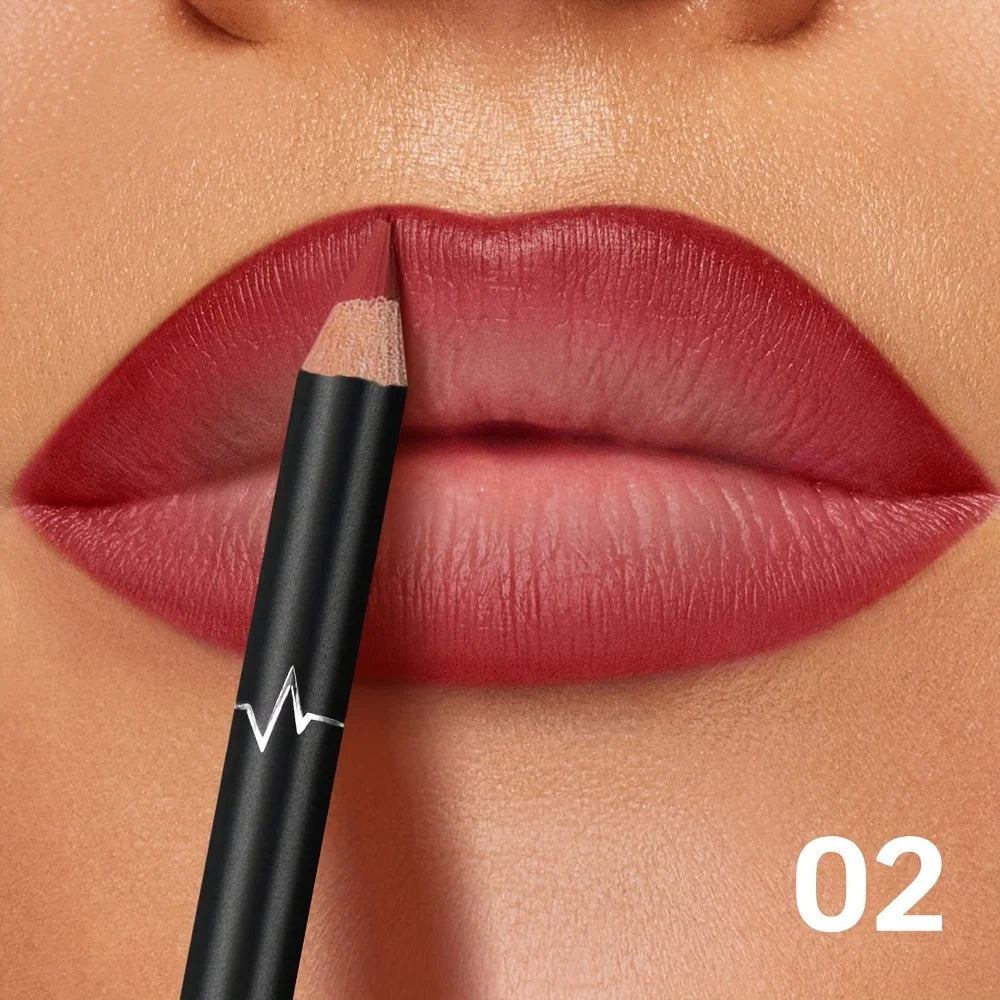 6-Colors Waterproof Matte Lip Liner - Long-Lasting, Non-Transfer Formula, Matte Finish, 6 Versatile Shades Pure Ember