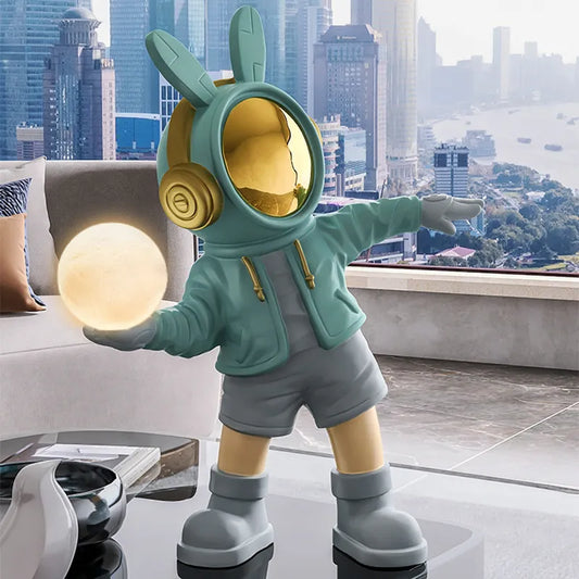 36cm Astronaut Night Light Statue Adjustable Light Spaceman Sculpture green space man space boy kids lamp