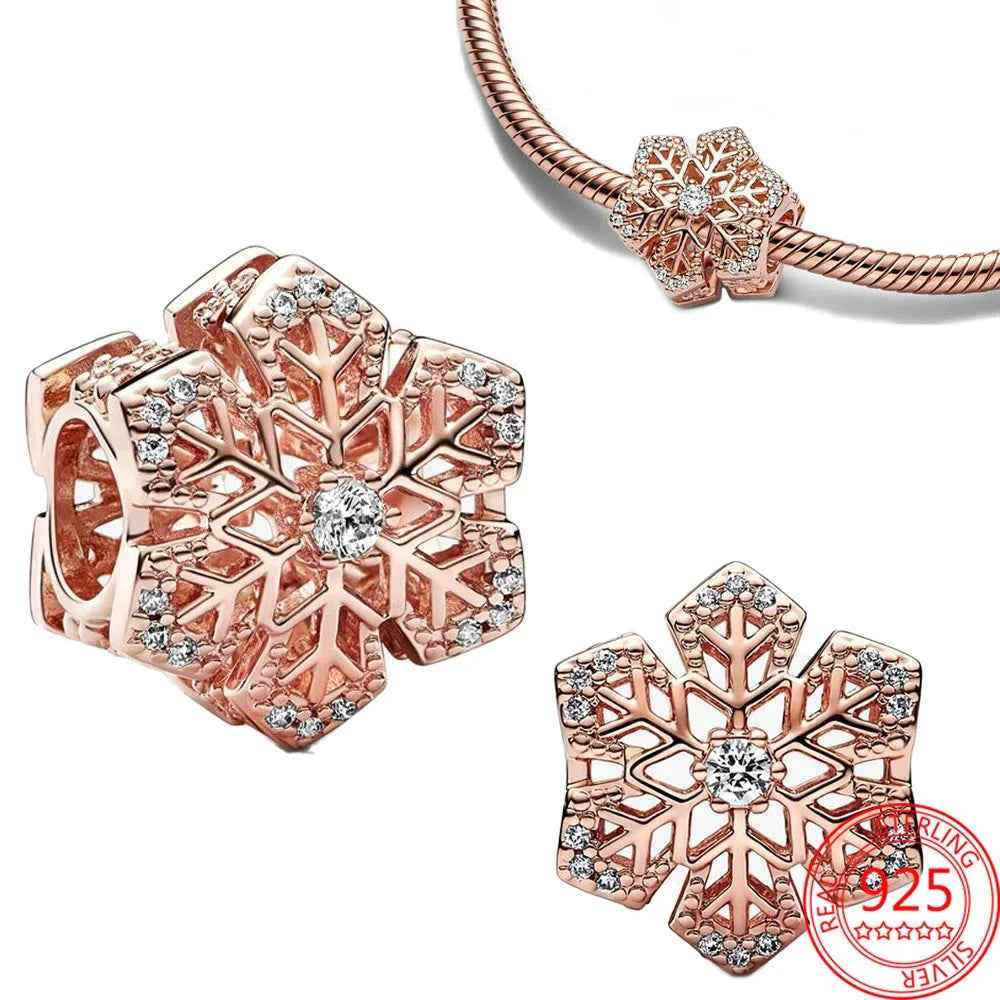 Rose Gold Charms Snowflake, Heart, Fish Pendants Pure Ember