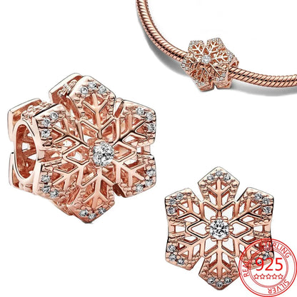 Rose Gold Charms Snowflake, Heart, Fish Pendants Pure Ember