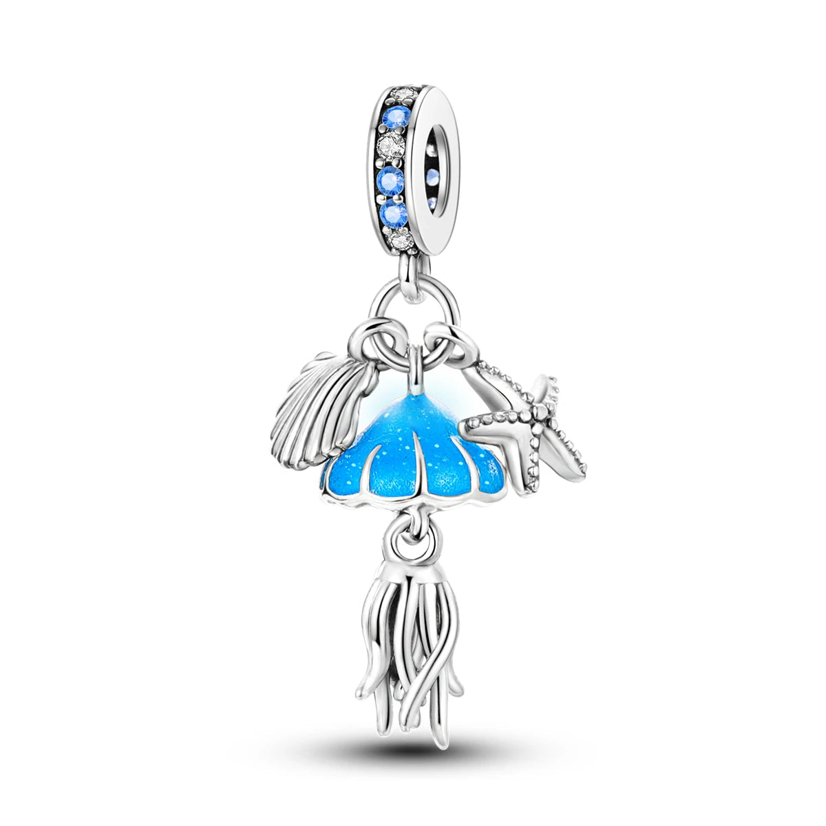 925 Sterling Silver Ocean Blue Sea Octopus Turtle Mermaid Charms Pure Ember pandora style jellyfish