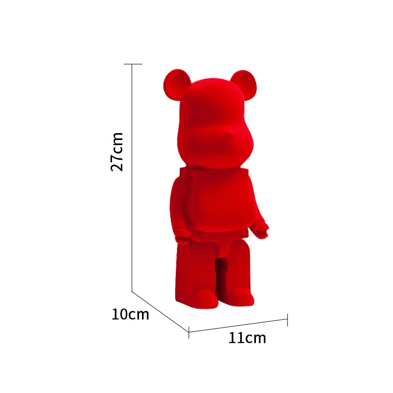 Flocking Bearbrick Statues Resins Bear Money Boxes red