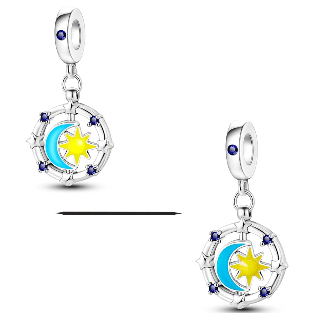 925 Sterling Silver Charms Beads Butterfly Clover Pendant