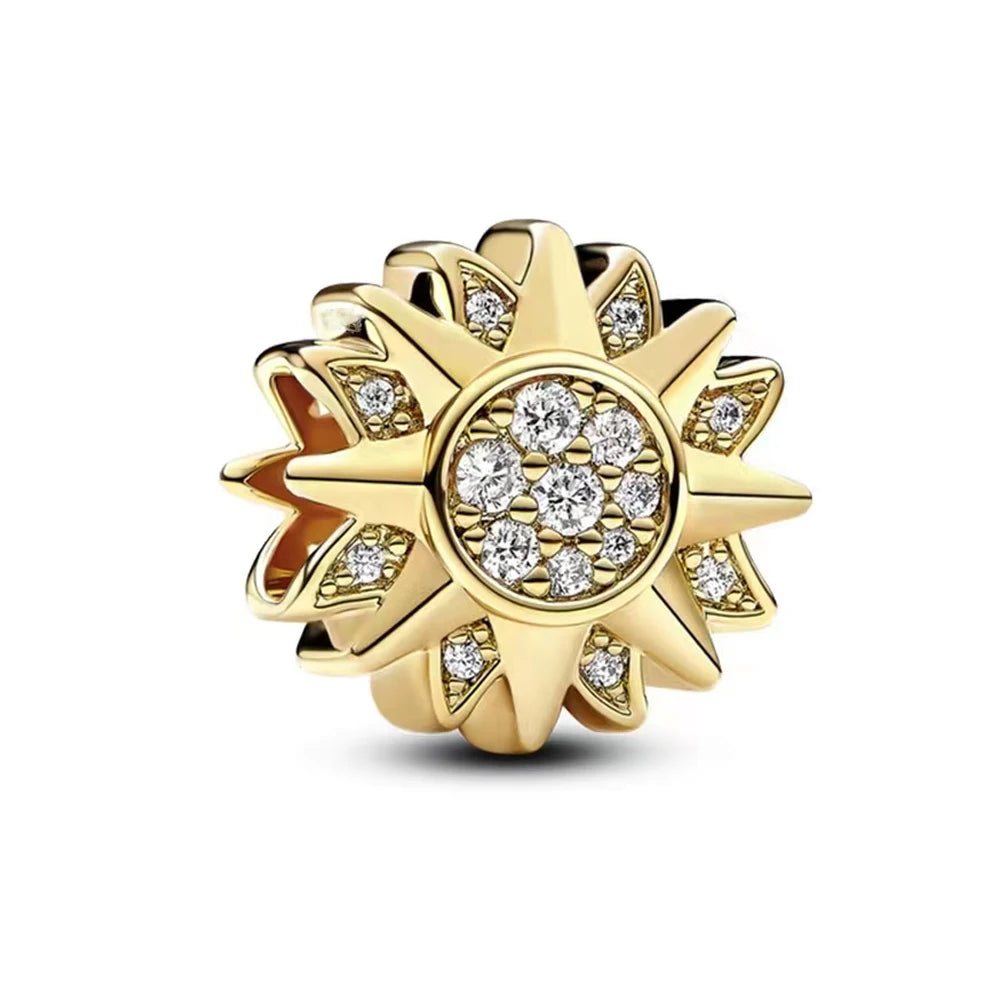 Gold Plated S925 Silver Charm Pendants Pure Ember