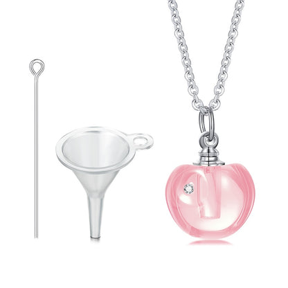 Glass Urn Necklace Pendant for Ashes Teardrop Pendant pink