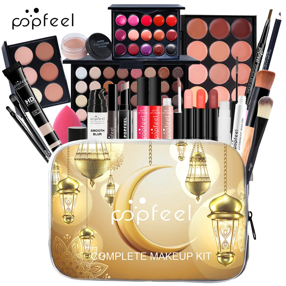 POPFEEL Complete Makeup Kit, All In the Makeup Bag, Eyeshadow Lipstick Pure Ember
