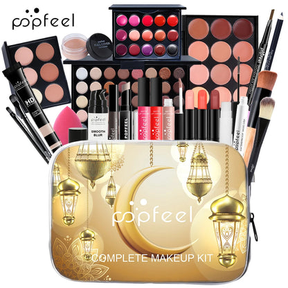 POPFEEL Complete Makeup Kit, All In the Makeup Bag, Eyeshadow Lipstick Pure Ember