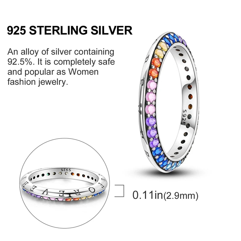 925 Sterling Silver Butterfly Firefly Love Rings Original Design Colored Zircon Finger Rings Pure Ember