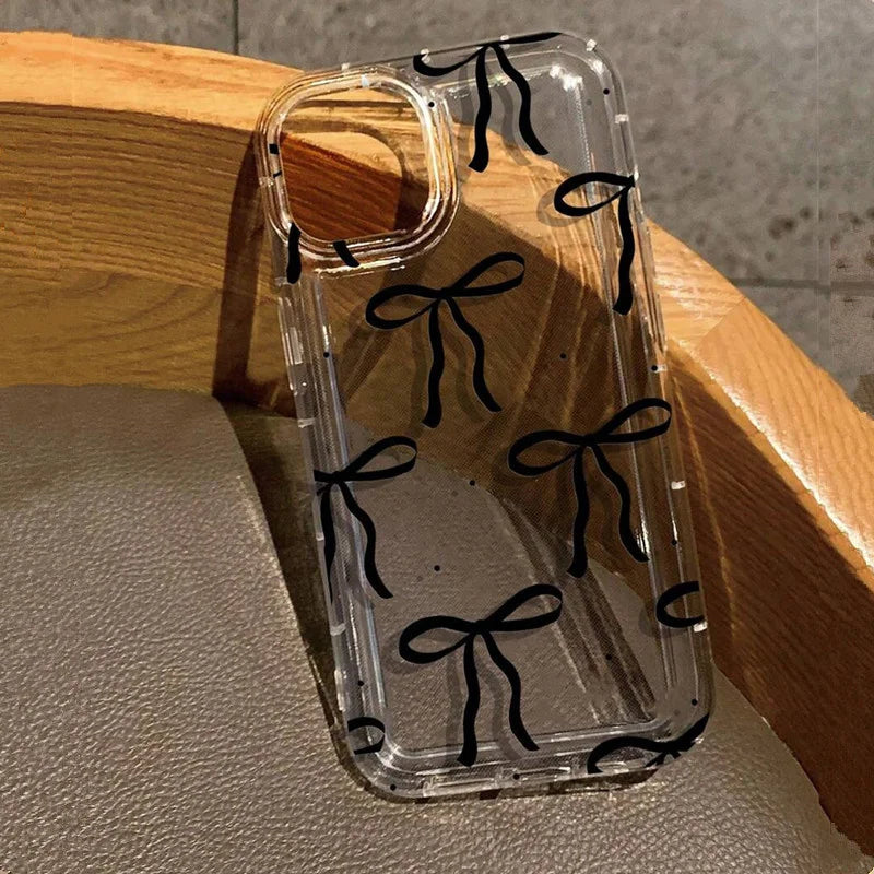 black bow on clear case for iphone