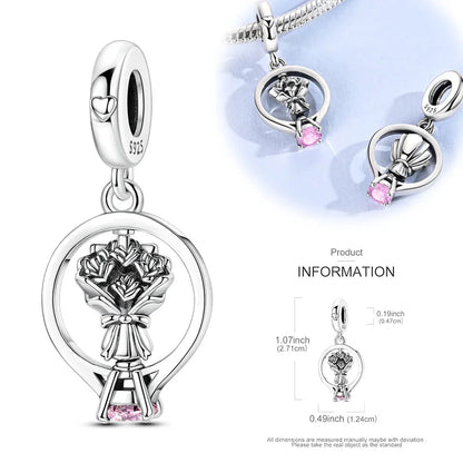 Lucky Charms 925 Sterling Silver Snowflake Magic Cube Bead Pendant Jewellery Pure Ember