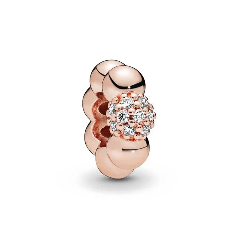 Exquisite rose gold-plated pink star moon peace heart-shaped pendants 925 silver Pure Ember