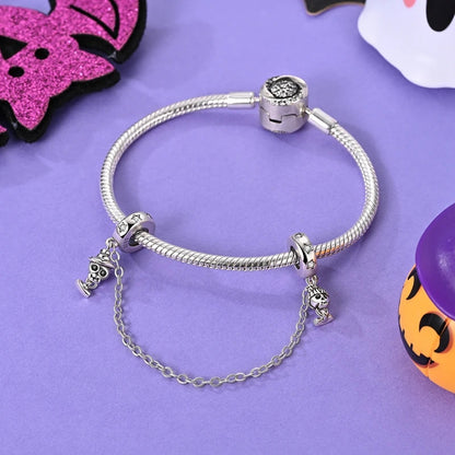 Charms 925 Sterling Silver Luminous Skull Bead Pendant Jewelry Fit Original 925 Bracelet For Women DIY Party Gifts Pure Ember