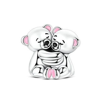 925 Sterling Silver Dollar Panda Mushroom Pendant Charms Pure Ember