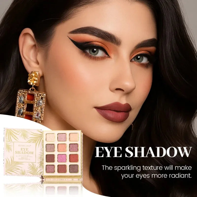 3-Page Makeup Magic Book - 19-in-1 Cosmetics Set (12 Eyeshadows, 3 Lips, 4 Contour Blushes) Pure Ember