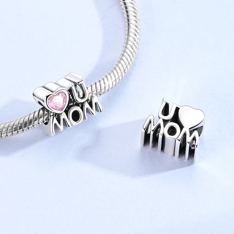 925 Sterling Silver Pink Charms Bead Butterfly Fairy Elephant Fox Pendants Pure Ember