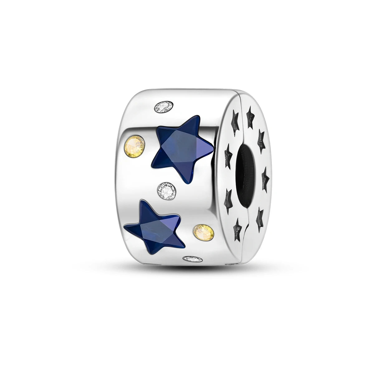 925 Sterling Silver Clasp Stone CZ Clip Charm Zircon Star Butterfly Bead Pure Ember