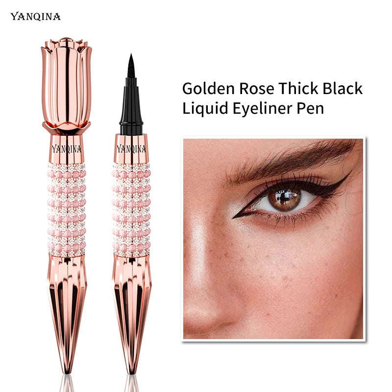 Liquid Eyeliner Pen Waterproof Black Long-Lasting Eye Liner Pencil Thick Quick-Dry Cosmetics Makeup Tool Pure Ember