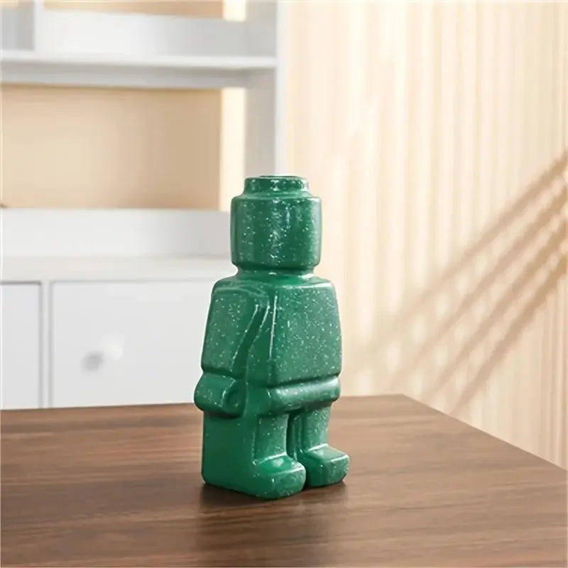 green lego man vase