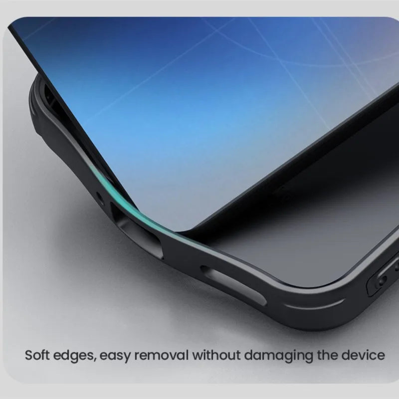 Phone case with soft edges on a gray background