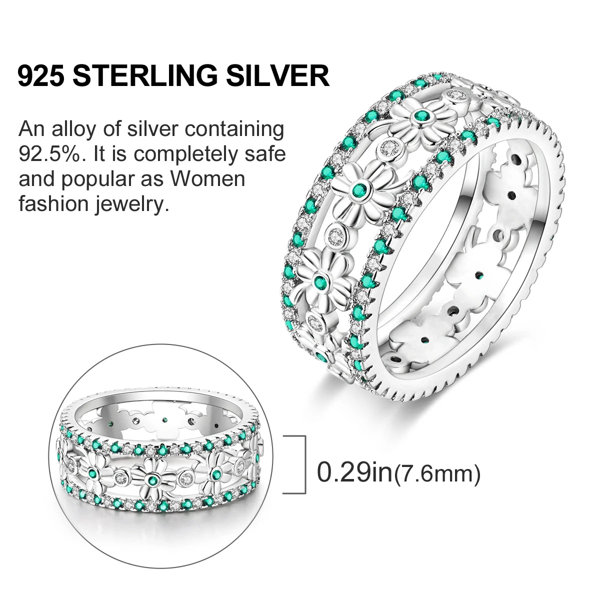 925 Sterling Silver Infinite Love Ring Original Luxury Design Zircon