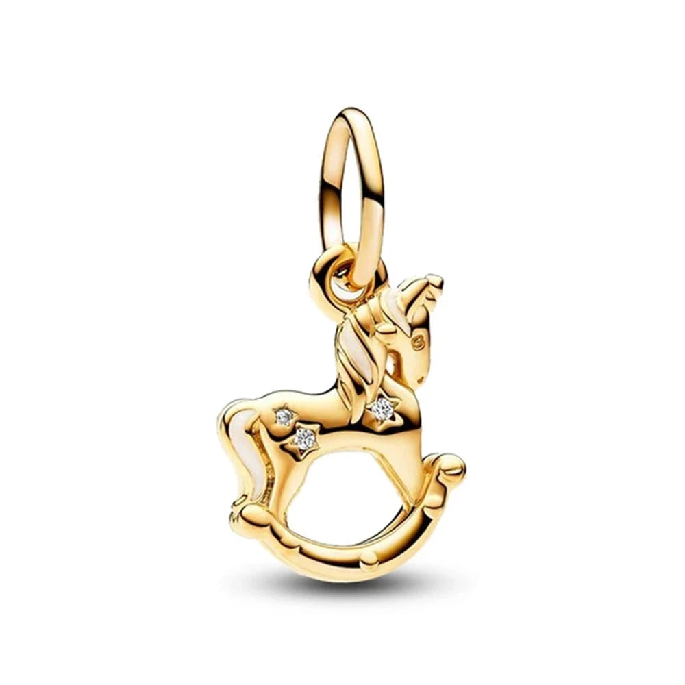 Gold Plated S925 Silver Charm Pendants Pure Ember