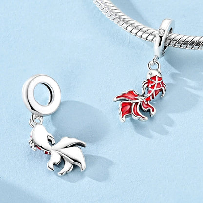 New IN 925 Sterling Silver Cherry Koi Tulip Dragon Charms Beads Jewellery Fit Original 925 Bracelet Pure Ember