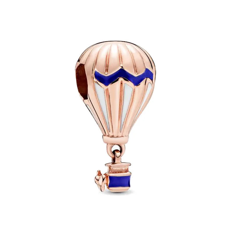 New Original 925 Silver Plated Rosegold Heart, Bird, Butterfly Beads Flower Charms Pure Ember