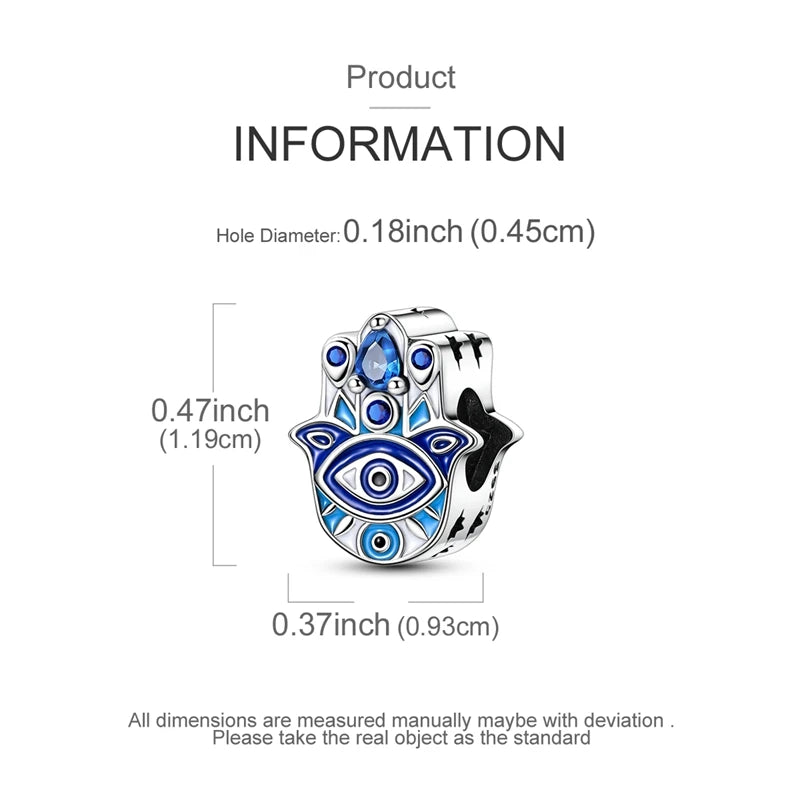 Charms 925 Sterling Silver Blue Palms Bead Pendant Jewellery Pure Ember